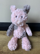 Mary Meyer Pink Gray Pig Plush Stuffed Animal Floppy Beanbag Toy 11 inch
