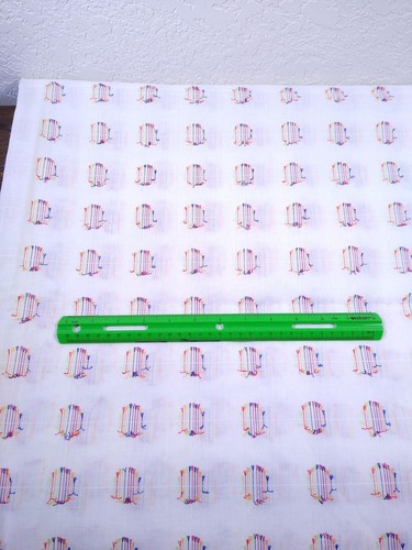 SHEER cotton blend fabric material white see through polka dot circle blue red + - Picture 9 of 16