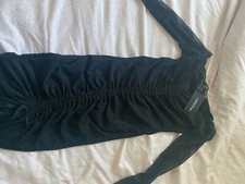 pretty little thing black dress, mesh sleeves size10