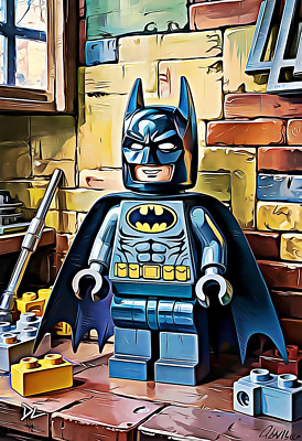 Batman ''The Minifigure'' Original Pop Art Print - 13 x 19 Poster
