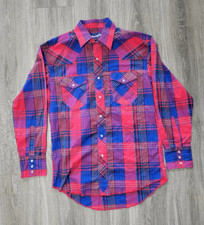 Wrangler Long Tails 15-33 M, Pearl Snap, Western Button up EUC