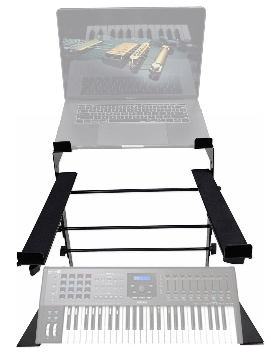 Rockville Dual Shelf Laptop+Controller Stand for Arturia Keylab
