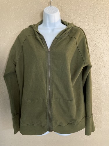 V Sport by Venezia Front Full Zipper Hoodie Sweatshirt Green Metallic Copper LS - Picture 6 of 8