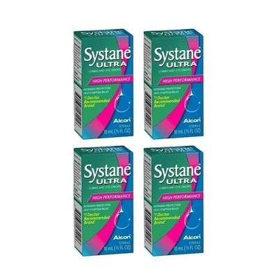 Alcon Systane Ultra Lubricant Eye Drops High Performance 10 ML Pack Of 4