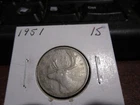 1951 - Silver - Canadian quarter - Canada 25 cents