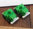 Lot of 2 vintage Fisher Price Little People Green Trucks Semi-Trucks