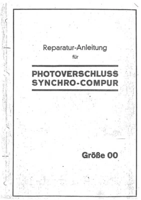 Reparatur Anleitung Kamera Verschluß Compur Rapid MX/CR00 Volsynchronisiert 1142 - Bild 1 von 4