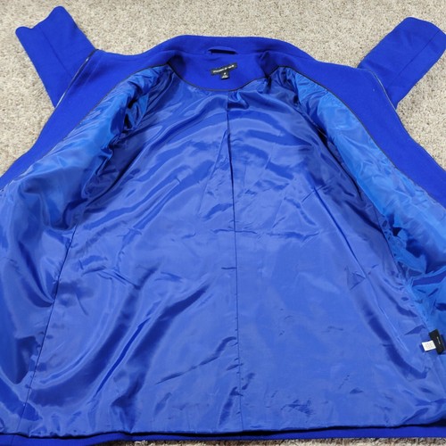 Preston & York Coat 12 Womens Blue Full Zip Woll Blend Collared - Picture 4 of 8
