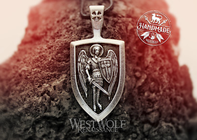Shield Pendant of St Michael the Archangel - Christian Holy Amulet of Protection