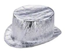 Lot 10 Adult Top Hat Silver Mylar Shiny Stage Costume Cosplay Size Recital Show