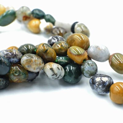 Nellys 1 Strang Ocean Jaspis Nuggets ca. 6-8mm Perlen Edelsteine