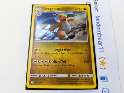 Dragonite HOLO RARE Card 96/149 Sun & Moon Base Set 2017 Pokemon TCG Kanto  Gen 1 | eBay