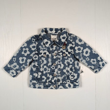 NWT Disney Baby Minnie Mouse Denim Jacket Girls 6-9M Blue Floral Jean Coat