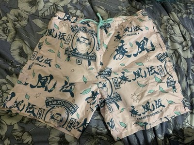 Naruto Shippuden Collection Men's Swim Shorts Anime Print Pink Blue Green L