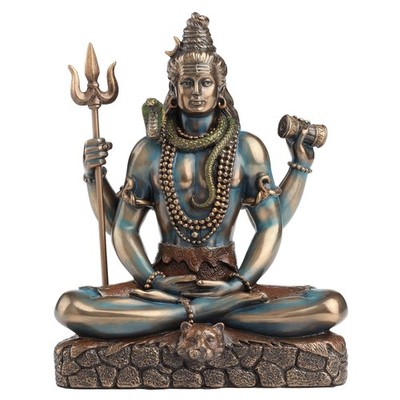 Veronese Design Lord Shiva in Lotus Pose Statue Sculpture - Hindu God