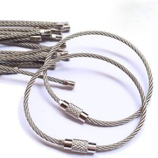 BESSEEK 20pcs Stainless Steel Wire Keychain Cable Key Ring for Outdoor Hiking,6
