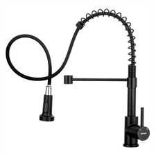 Contemporary Black Spring Kitchen Faucet - Pull Down Sprayer