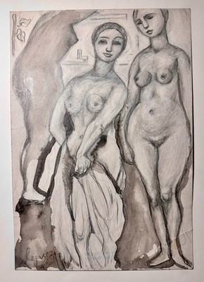 Degner, Arthur (1888-1972)  Drei Damen in der Sauna  um 1924, MT, signiert.