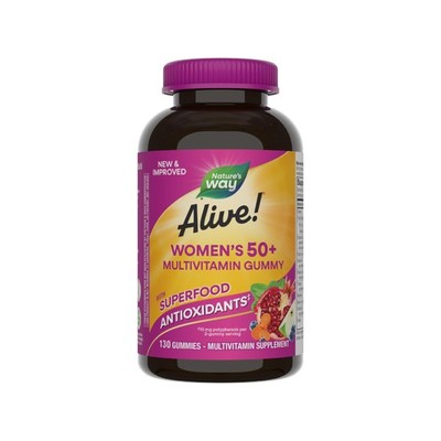 Nature s Way Alive! Women s 50 Plus Multivitamin Gummy, 130 Count (Pack of 1) 