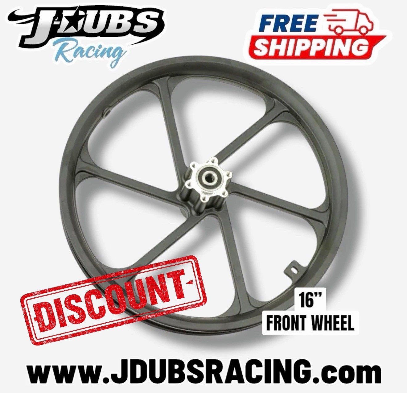 DISCOUNTED 16" Front Wheel Fits 16x1.75-2.5" - Alloy Rim - Disc Brake Ready