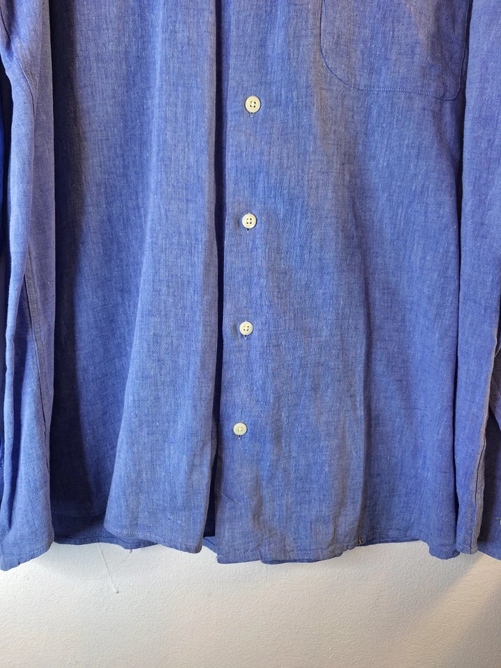 Vintage GITMAN BROS Shirt Men's XL Linen Blend Button Down Business Preppy USA - Image 4 of 4