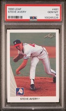 1990 Leaf Steve Avery Rookie RC #481 PSA 10 GEM MT Atlanta Braves