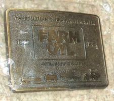 Vtg 55th Anniversary FARM OYL 1984 belt buckle Agriculture's Lubricant Pioneer