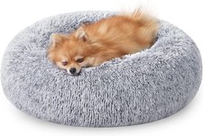 Calming Dog  Cat Bed for Small Dogs Anti-Anxiety Donut Cuddler Cozy Soft Round