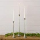 Farmhouse Hand Forged Green Patina Iron Metal Taper Candle Holders Set of 3 — photo 1