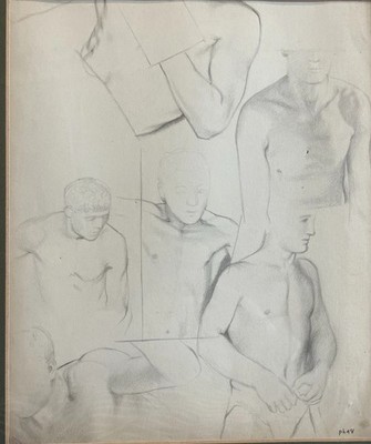 Original Mid Century Stillleben Studie Akt Zeichnung Skizze, signiert und gerahmt