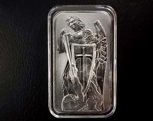 Scottsdale Mint 1oz Silver Bar - archangel Michael IN CAPSULE!