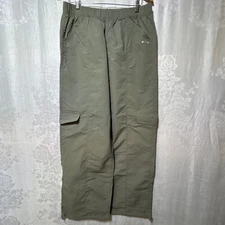 WILO The Label Cargo Pants Large Olive Green Wide Leg Pull On Elastic Waist