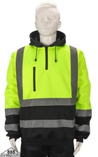 Hi Vis Yellow Safety Hoodie Fleece Sweater, Class III - 98-3031GBK - 1 Hoodie