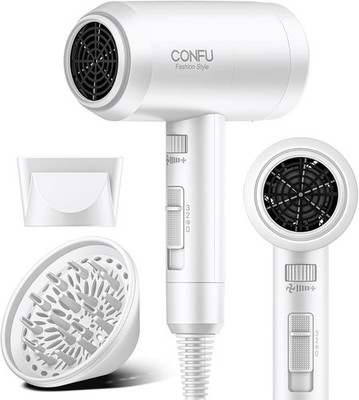 Hair Dryer with Diffuser, CONFU Blow Dryer for Curly Hair for Women Men, 21000PR