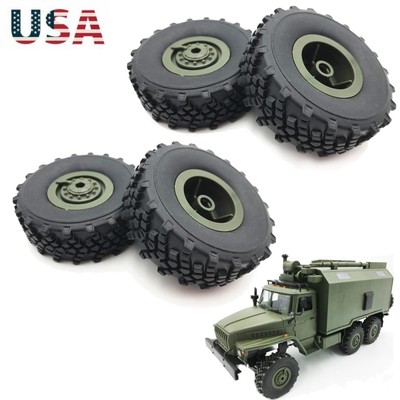 4Pcs Rubber Wheel Rim Tires Tyres for WPL B-36 B36 B36K 1/16 RC Car Ural Truck k