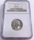 1946 S Washington Silver Quarter NGC MS 66