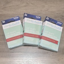 Lot 3 Brother P-touch Embellish Gold On Red Satin Ribbon New 1/2