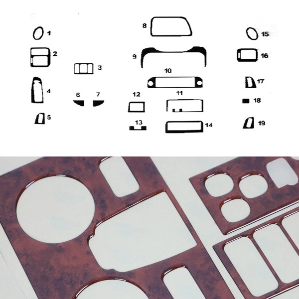 Innenraum Dekor Cockpit FüR Honda Civic 1995-2000 Wurzelholz Optik 19Tlg-image