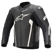 Alpinestars Faster V2 Motorcycle Motorbike Leather Jacket Black / White
