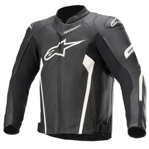 Alpinestars Faster V2 Motorcycle Motorbike Leather Jacket Black / White