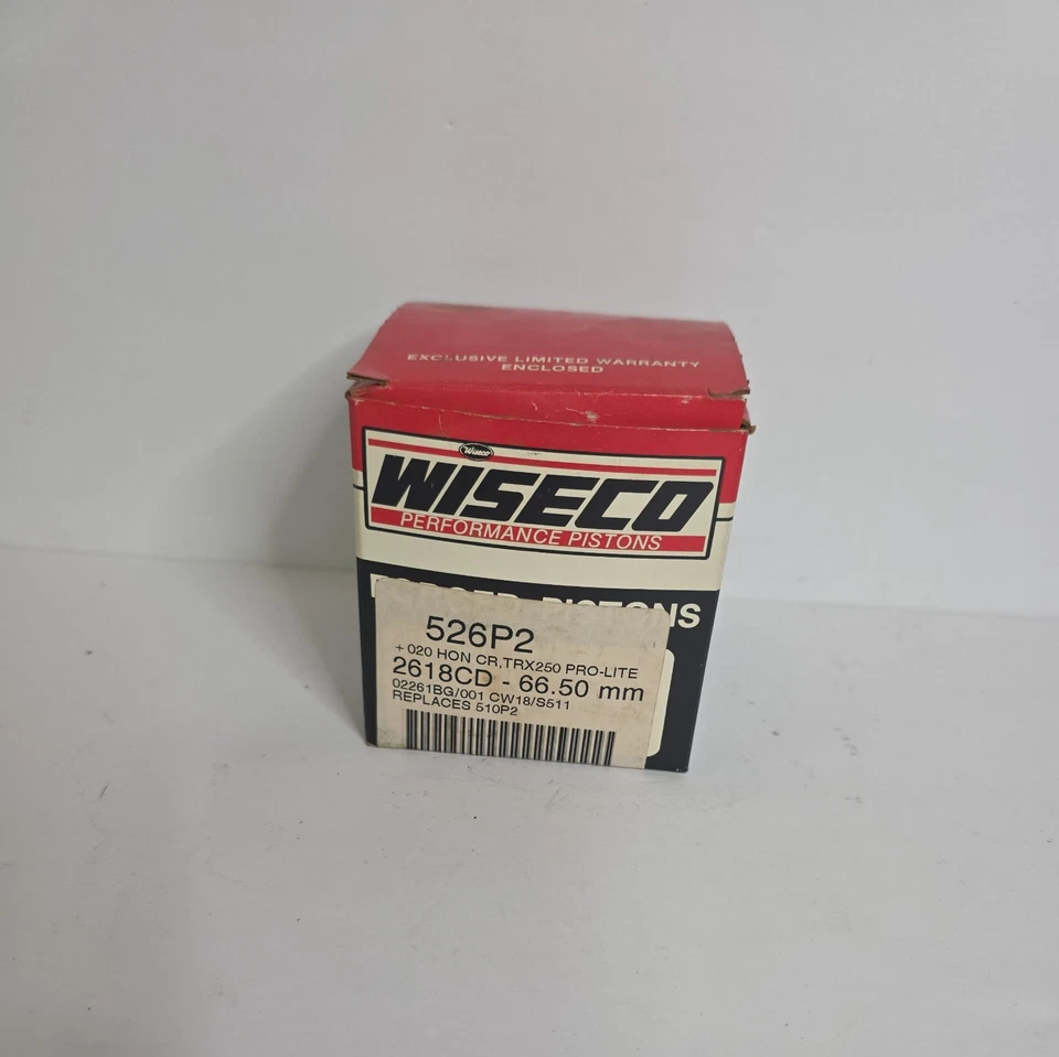 WISECO/HONDA CR250R/ATC250R/TRX250 PROLITE PISTON AND CLIPS .50 OVER NOS! (1047) - Image 2 of 2