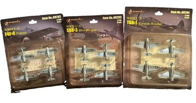 MERIT INT L 68202, F4F-4; 68203, SBD-3; 68204, TBD-1; PRE-BUILT, PAINTED 1/200