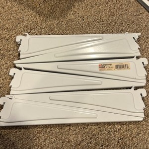 (6) ClosetMaid 12 inch White Wire Shelf Track Locking Brackets 2853 Double Track