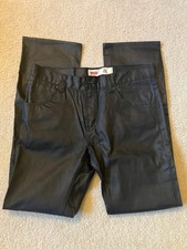 Levi's 511 slim black waxed coated jeans leather-look 18 REG 29/29