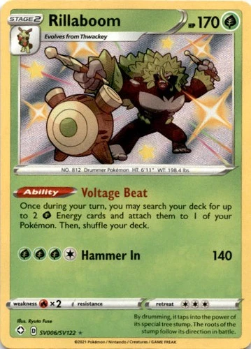 Rillaboom Shiny Holo Rare Shining Fates: Shiny Vault SV006/SV122 NM