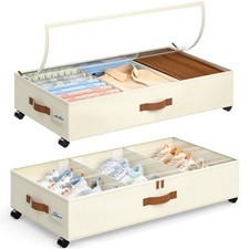 Under Bed Storage W/ Wheels 2 Pack Under Bed Storage Containers W/ Adjustable