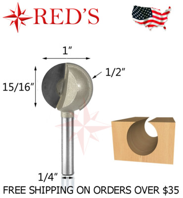 Tideway Carbide Pro LC05051604 1/2R BALL Full Round Carving 1/4 shank router bit