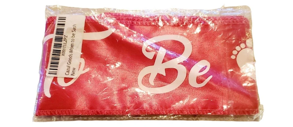 Faja rosa oscuro satinada “Mom To Be” - Accesorio para fiesta de embarazo baby shower Foto 4 de 4