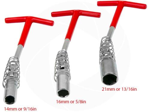 Universal Set of 3 Spark Plug Removal T-Wrench Spanners 14mm 16mm 21mm Sockets