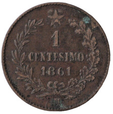 1861 M Italia 1 Centesimo - Vittorio Emanuele II